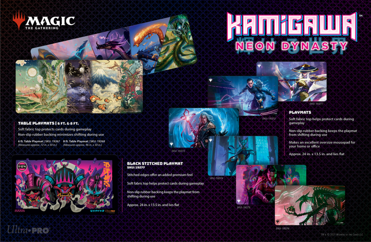 Magic The Gathering Kamigawa Neon Dynasty Black Stitched Playmat Ultra Pro