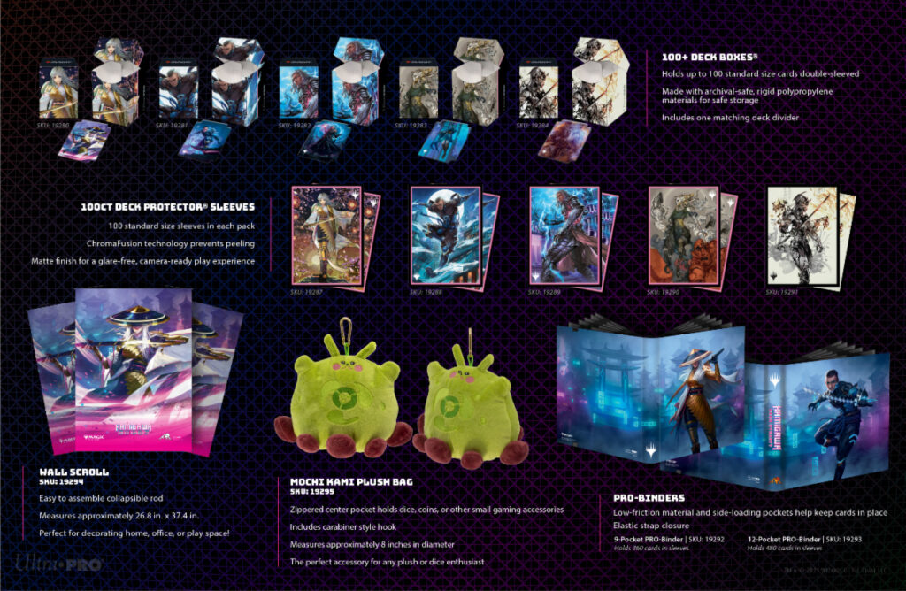 Neon Dynasty sleeves, boxes, & other accessories