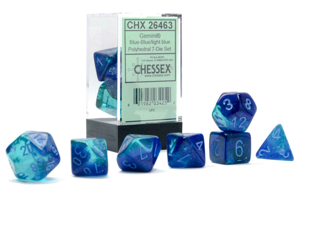 Chessex Chessex Gemini Astral Blu-Bianco Cubo Set Boxed CHX26457 
