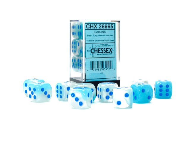 Chessex Chessex Gemini Mint Verde-Bianco Set Boxed 