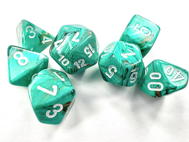 Marble Mini-Polyhedral Oxi-Copper™/white 7-Die Set