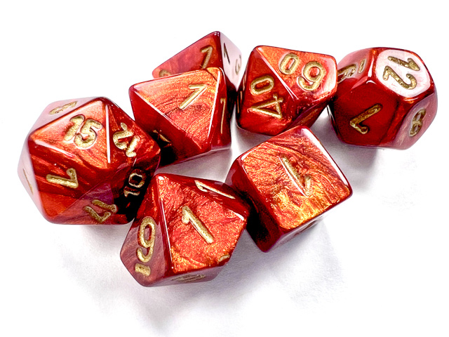 Scarab® Mini-Polyhedral Scarlet™/gold 7-Die Set