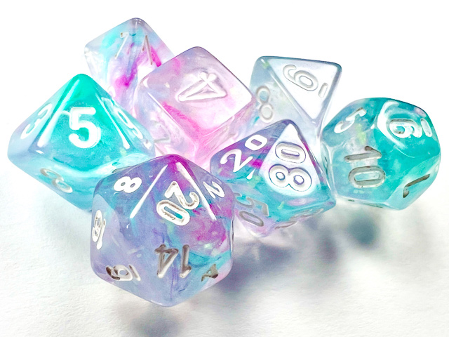 Nebula® Mini-Polyhedral Wisteria/white 7-Die set