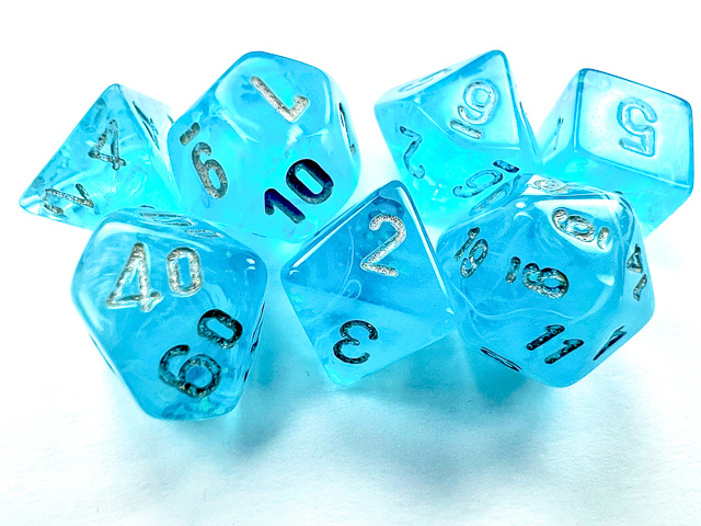 Luminary™ Mini-Polyhedral Sky/silver 7-Die set