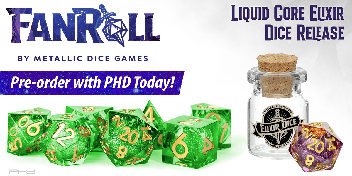 FanRoll by Metallic Dice Games Elixir Liquid Core Dice Set FanRoll by Metallic Dice Games Elixir Liquid Core Dice Set