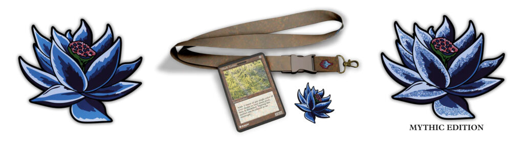Magic: The Gathering Black Lotus Pin and Lanyard Set contents