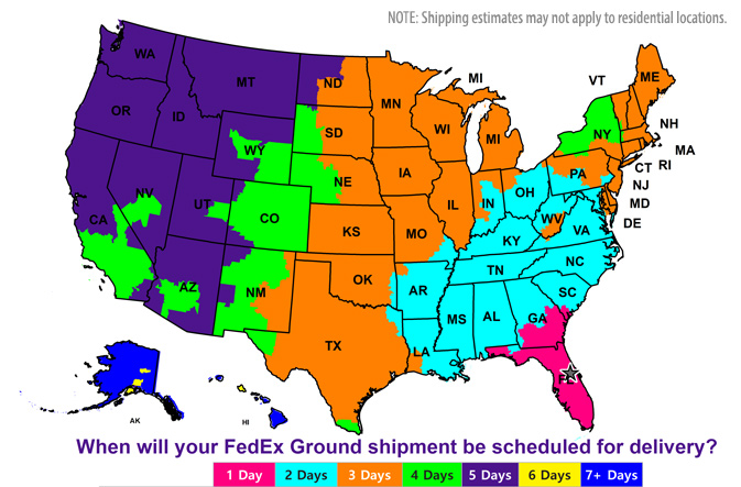 FedEx Shipping Map: Florida 32750