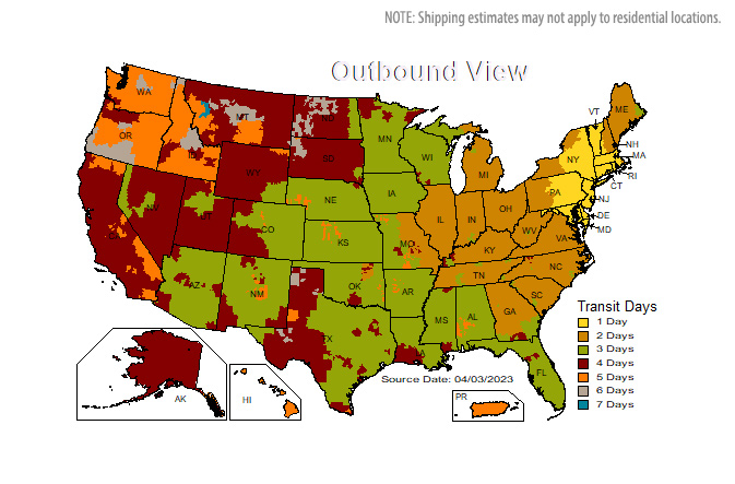 UPS Shipping Map: New Jersey 08831