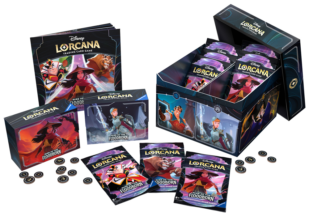 Disney Lorcana: Rise of the Floodborn Illumineer's Trove contents