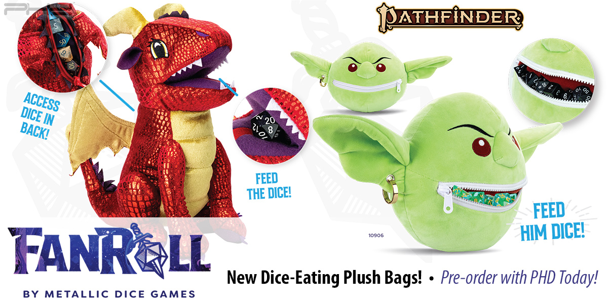 Dice-Eating Dragon & Dice-Gobblin' Goblin Plush Bags — FanRoll