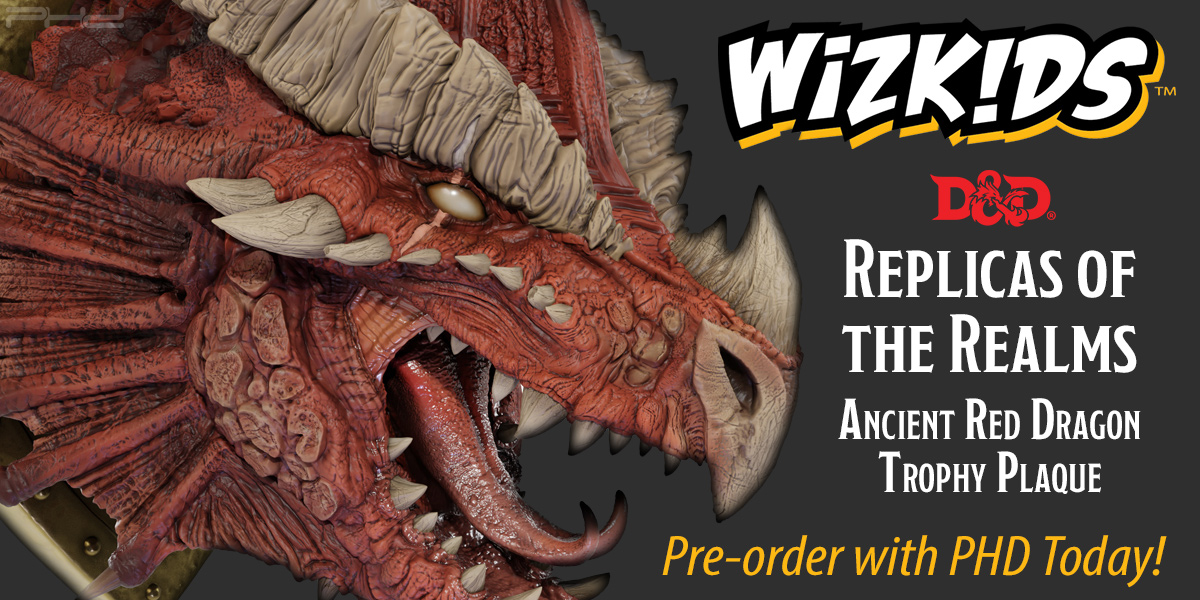 D&D Replicas of the Realms: Ancient Red Dragon Trophy Plaque — WizKids