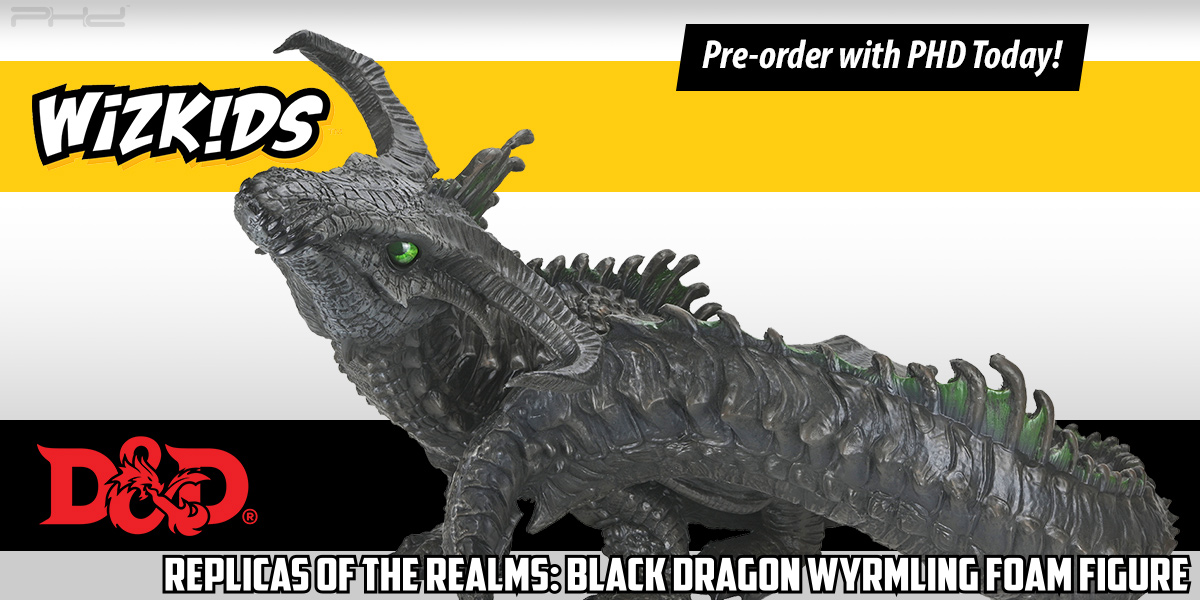 D&D Replicas of the Realms: Black Dragon Wyrmling Foam Figure — WizKids