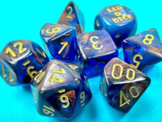 7-Die Set Lustrous: Azurite/Gold (Lab Dice 6)