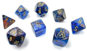 7-Die Set Lustrous: Azurite/Gold (Lab Dice 6)