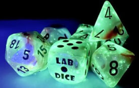 7-Die Set Lustrous Luminary: Sea Shell/Black (Lab Dice 6)