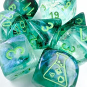 7-Die Set Borealis Luminary: Kelp/Light Green (Lab Dice 6)