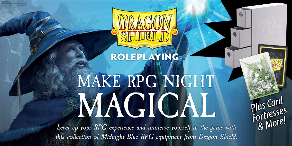 Dragon Shield Midnight Blue RPG Accessories, Dual Matte Dragon Sleeves, & Card Fortresses — Arcane Tinmen