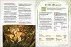 Dragon Delves, sample spread: Death at Sunset