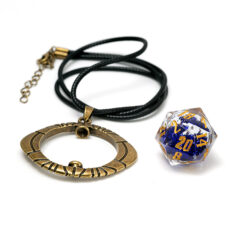 Eye of Ra d20 Necklace, closeup pic 2
