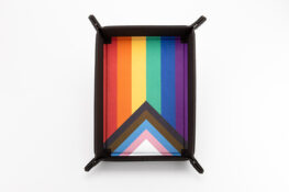 Dice Tray: Pride Velvet Folding Tray — Rainbow Flag