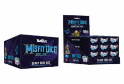 resin Misfit dice displays (open & closed)