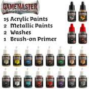 15 Acrylic paints, 2 metallic paints, 2 washes, 1 brush-on primer