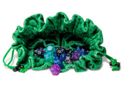 Dragon Storm Velvet Compartment Dice Bag: Dragon Scales Green