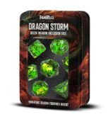 Dragon Storm Inclusion Resin Dice Set: Dragon Green
