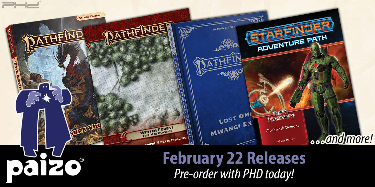 Pathfinder: Treasure Vault, Starfinder: Clockwork Demons, Tome of Beasts Dice, & More — Paizo