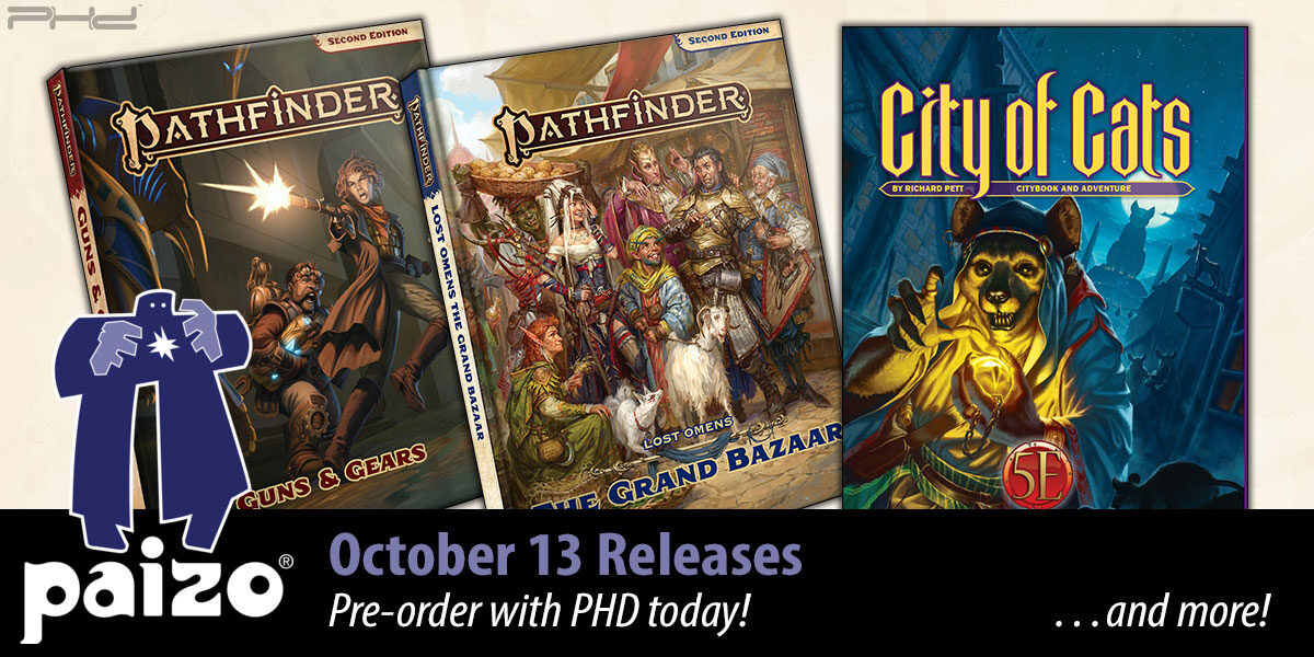 Pathfinder Guns & Gears, City of Cats 5E, & More! — Paizo