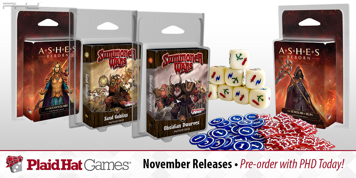 Summoner Wars 2E: New Decks, Premium Tokens, & More and Ashes Reborn New Decks — Plaid Hat Games