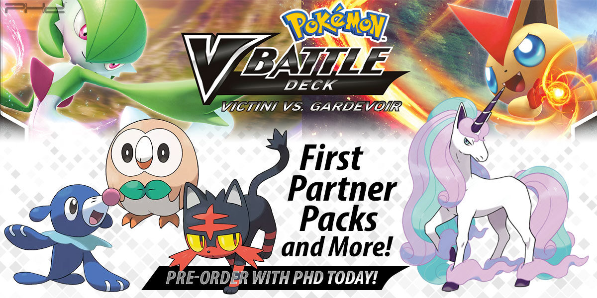 Pokémon TCG: Alola First Partner Pack, Victini vs. Gardevoir V Battle Deck, and More!