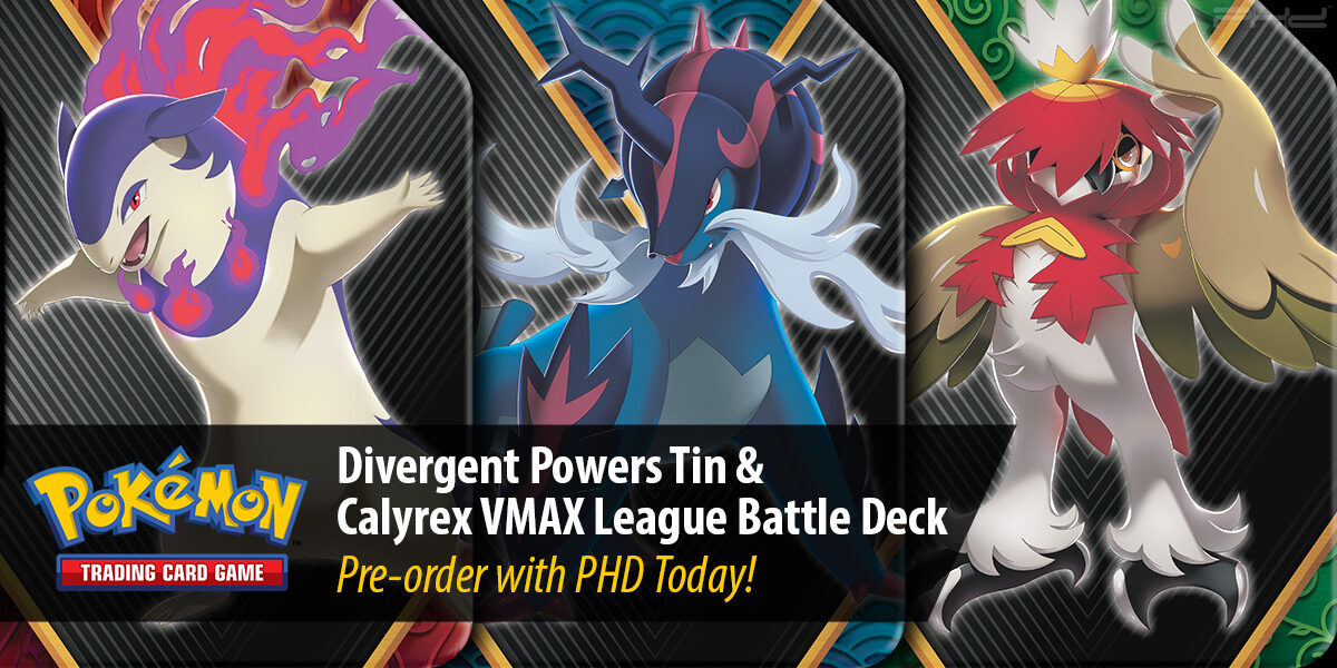 Pokémon TCG: Divergent Powers Tin & Calyrex VMAX League Battle Deck