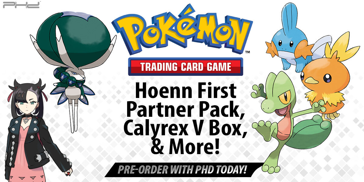 Pokémon TCG: Hoenn First Partner Pack, Calyrex V Box, and More!