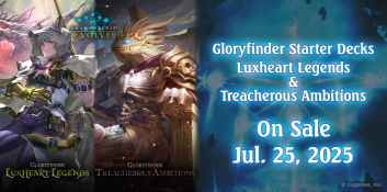 Shadowverse Evolve: Luxheart Legends and Treacherous Ambitions Gloryfinder Starter Decks splash