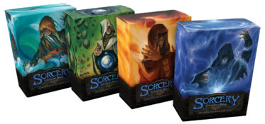 Sorcery: Contested Realm Precon Box tuck boxes: Water, Earth, Fire, Air