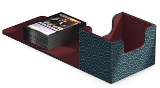 Deck Case: Sidewinder 100+ Shogun’s Journey- Part 2: Seigaiha (Dark Blue / Dark Red). open