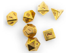 50th Anniversary — 7 RPG Heavy Metal Dice for Dungeons & Dragons, dice closeup