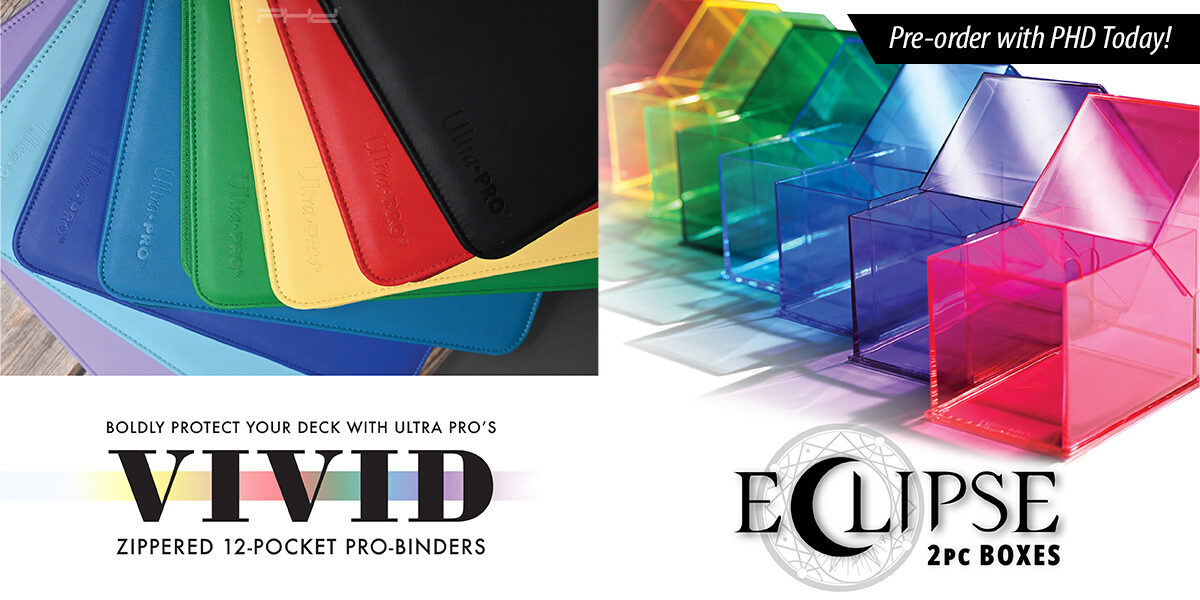 Vivid Zippered 12-Pocket PRO-Binders & Eclipse 2-Piece Boxes — Ultra•PRO