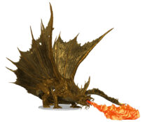 Adult Gold Dragon Figure with breath weapon