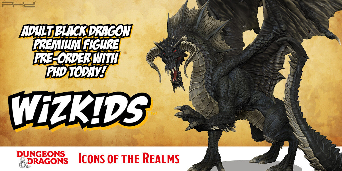 D&D Icons of the Realms: Adult Black Dragon Premium Figure — WizKids