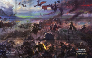 Magic: The Gathering Universes Beyond Lord of the Rings mural art